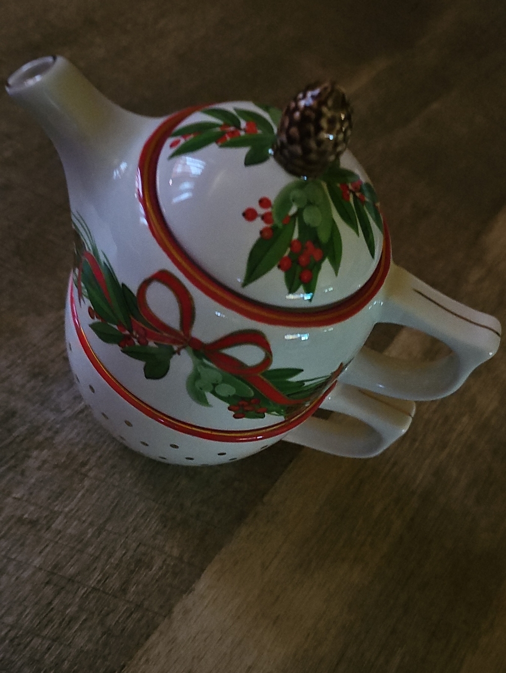 vintage Harry and David "Tea for One" Stacking Teapot and Cup Set.